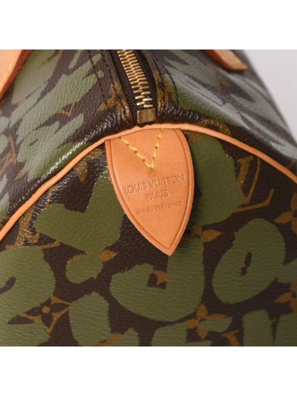 Louis Vuitton Handbag Speedy 30 Monogram Graffiti Khaki Gold